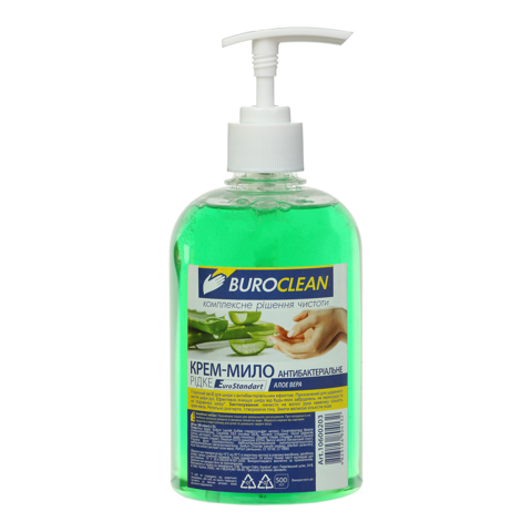 Крем-мило рідке антибактеріальне BuroClean Eurostandart 500 мл Алое Вера, 10600203